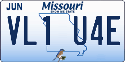 MO license plate VL1U4E