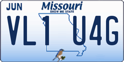 MO license plate VL1U4G
