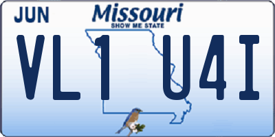 MO license plate VL1U4I