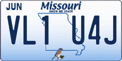 MO license plate VL1U4J