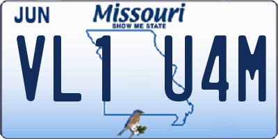MO license plate VL1U4M