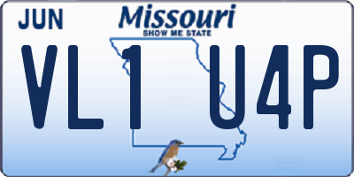 MO license plate VL1U4P