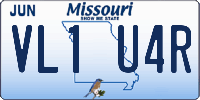 MO license plate VL1U4R