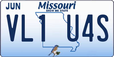 MO license plate VL1U4S