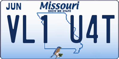 MO license plate VL1U4T
