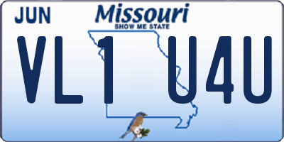 MO license plate VL1U4U