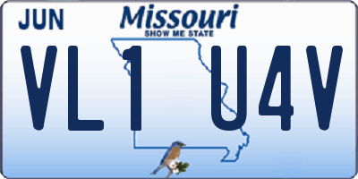 MO license plate VL1U4V