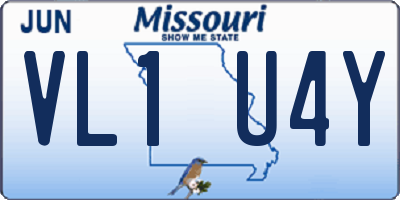 MO license plate VL1U4Y