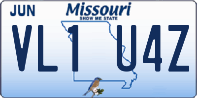 MO license plate VL1U4Z