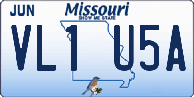 MO license plate VL1U5A