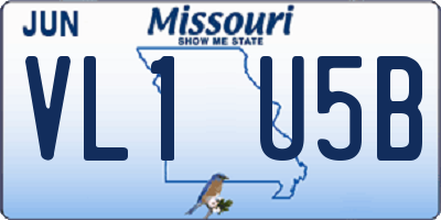 MO license plate VL1U5B