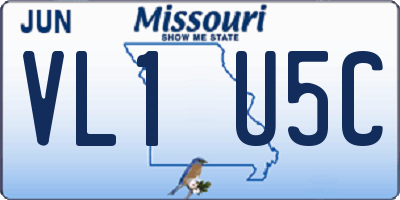 MO license plate VL1U5C