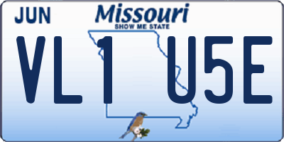MO license plate VL1U5E
