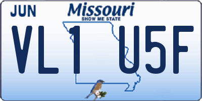 MO license plate VL1U5F