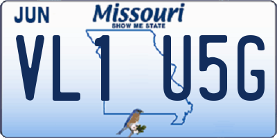 MO license plate VL1U5G