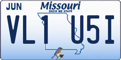 MO license plate VL1U5I