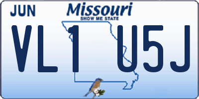 MO license plate VL1U5J