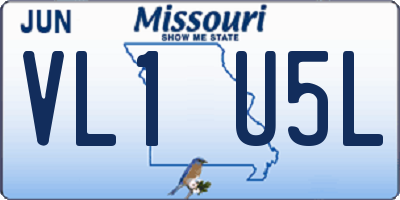 MO license plate VL1U5L
