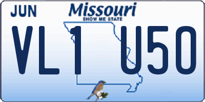 MO license plate VL1U5O