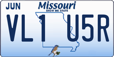 MO license plate VL1U5R