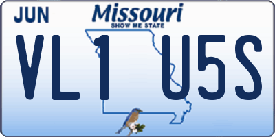 MO license plate VL1U5S