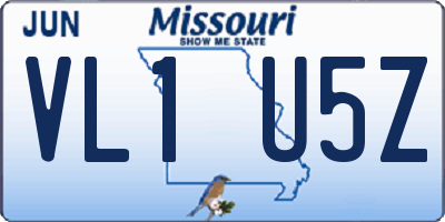 MO license plate VL1U5Z