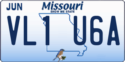 MO license plate VL1U6A