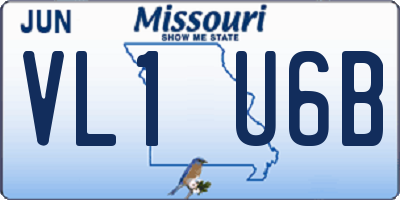 MO license plate VL1U6B