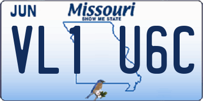 MO license plate VL1U6C