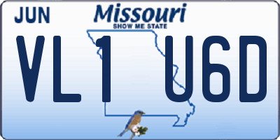 MO license plate VL1U6D