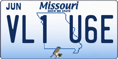 MO license plate VL1U6E