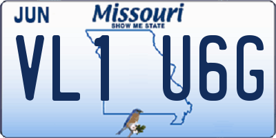 MO license plate VL1U6G