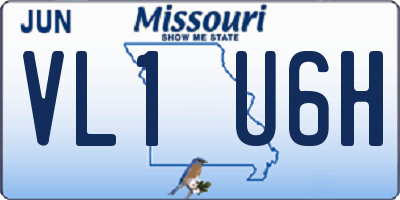 MO license plate VL1U6H