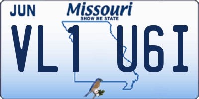 MO license plate VL1U6I