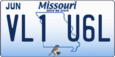MO license plate VL1U6L