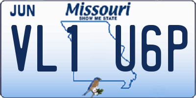 MO license plate VL1U6P