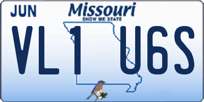 MO license plate VL1U6S