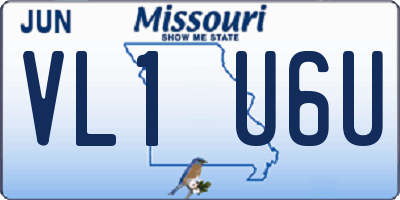 MO license plate VL1U6U