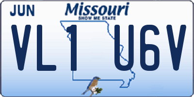 MO license plate VL1U6V