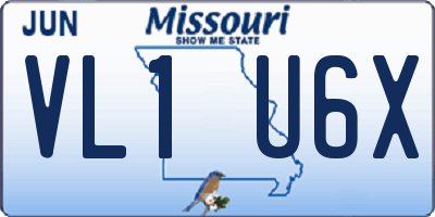 MO license plate VL1U6X