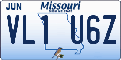 MO license plate VL1U6Z