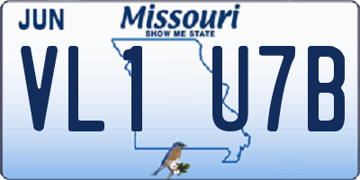 MO license plate VL1U7B