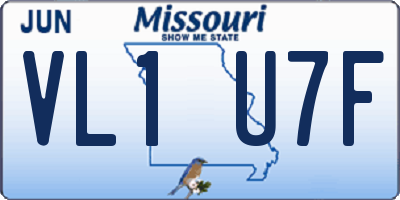 MO license plate VL1U7F