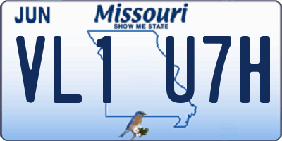 MO license plate VL1U7H