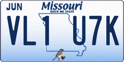 MO license plate VL1U7K