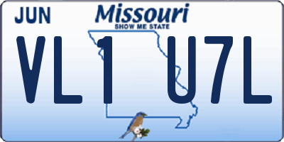 MO license plate VL1U7L
