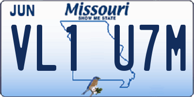 MO license plate VL1U7M