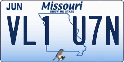MO license plate VL1U7N