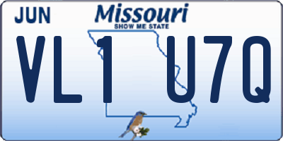 MO license plate VL1U7Q