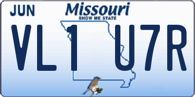 MO license plate VL1U7R